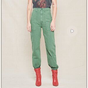 Mother Denim The Wrapper Patch Springy Ankle denim Green size 27